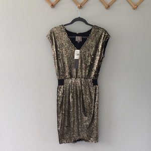 Gold sequin dress